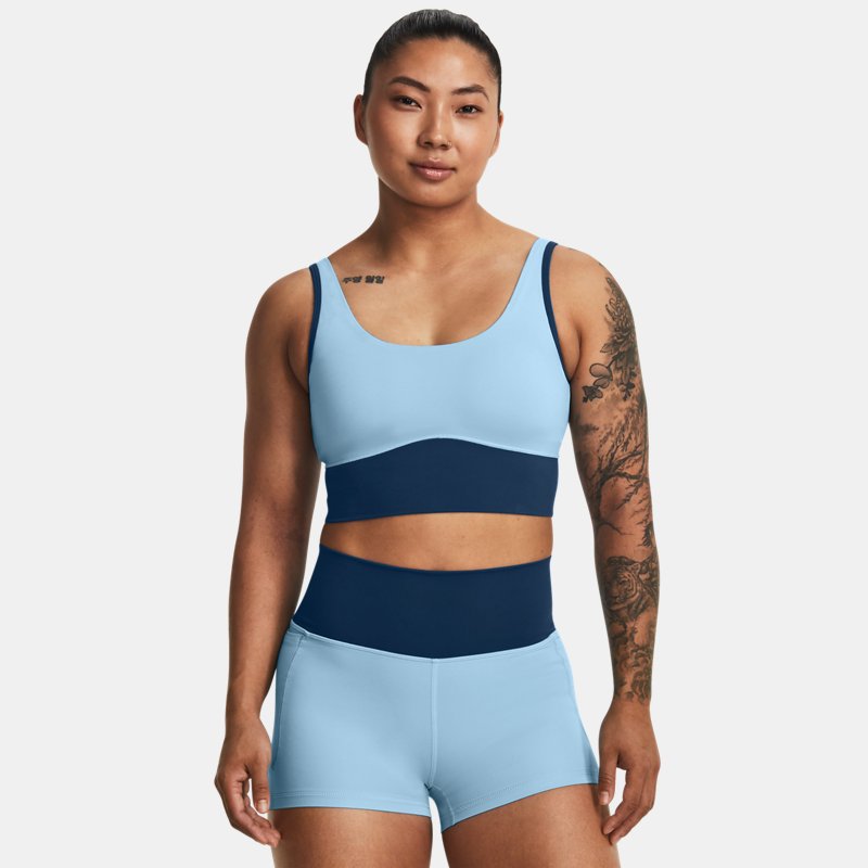 Women's Under Armour Meridian Fitted Crop Tank Blizzard / Varsity Blue L